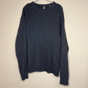 Timberland Grey Long Sleeve Crew Neck Ribbed 100% cotton Knit Sweater Men's XL‎